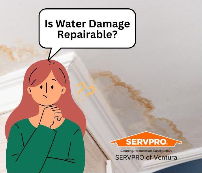 water damage on the ceiling